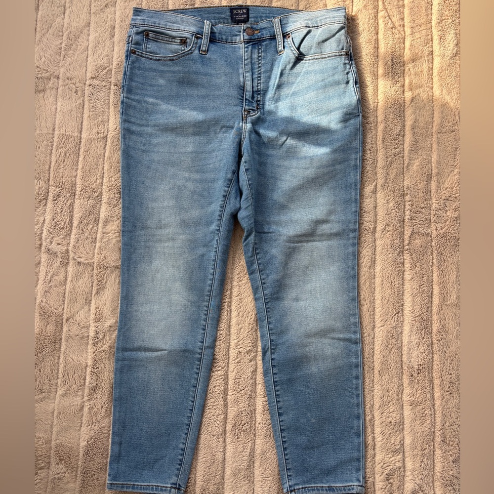 J. Crew Light Blue 9 Inch High-Rise Skinny Jeans